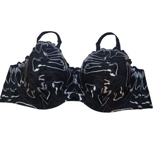 La Vie En Rose Black and White Patterned Bra